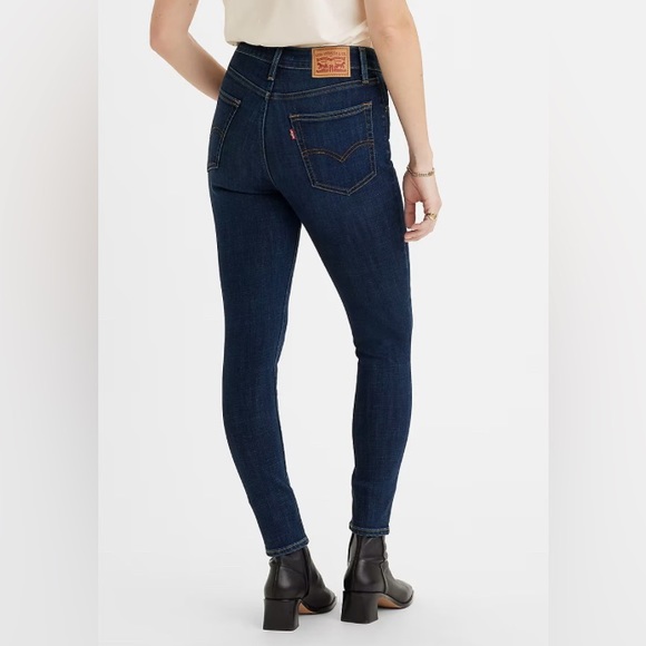 Levis Strauss 721 Jeans Womens Size 29 High Rise Skinny Denim Dark Blue - Picture 4 of 10
